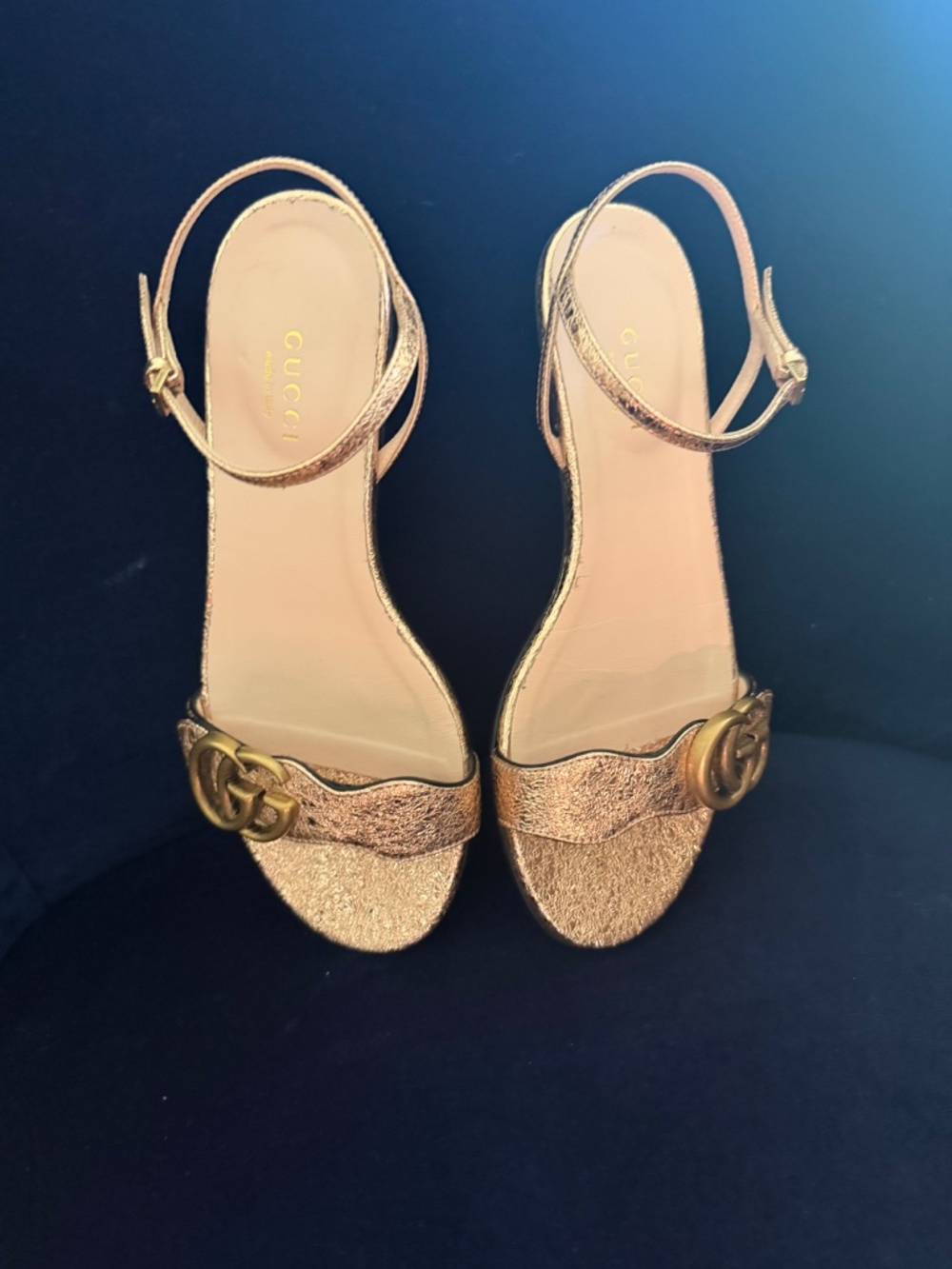 Gucci double G logo leather slingback sandals - Picture 5 of 12